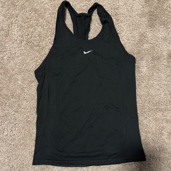 Nike Women's Black Tank Top with White Logo - Picture 1 of 2
